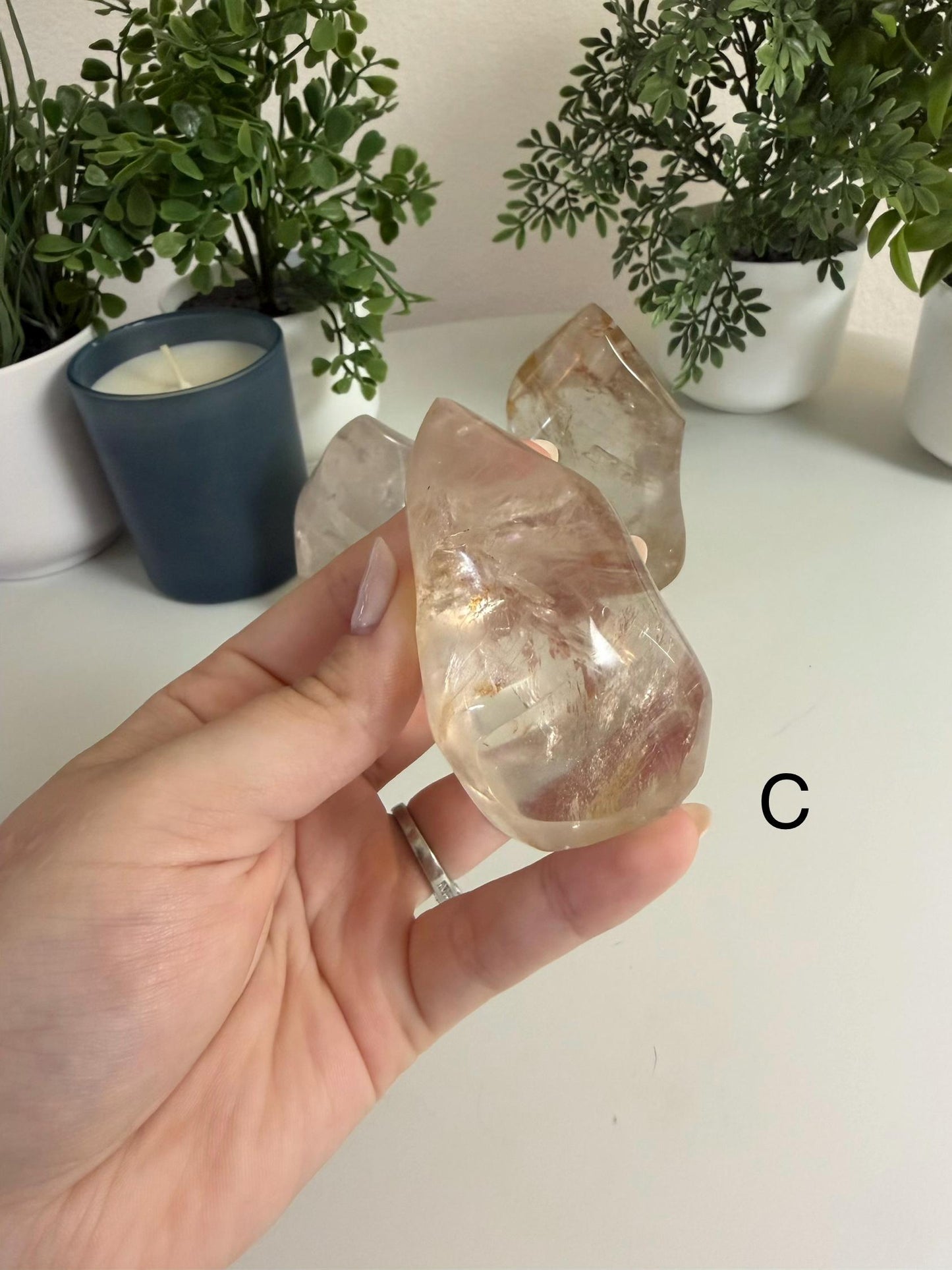 Clear Quartz Flames