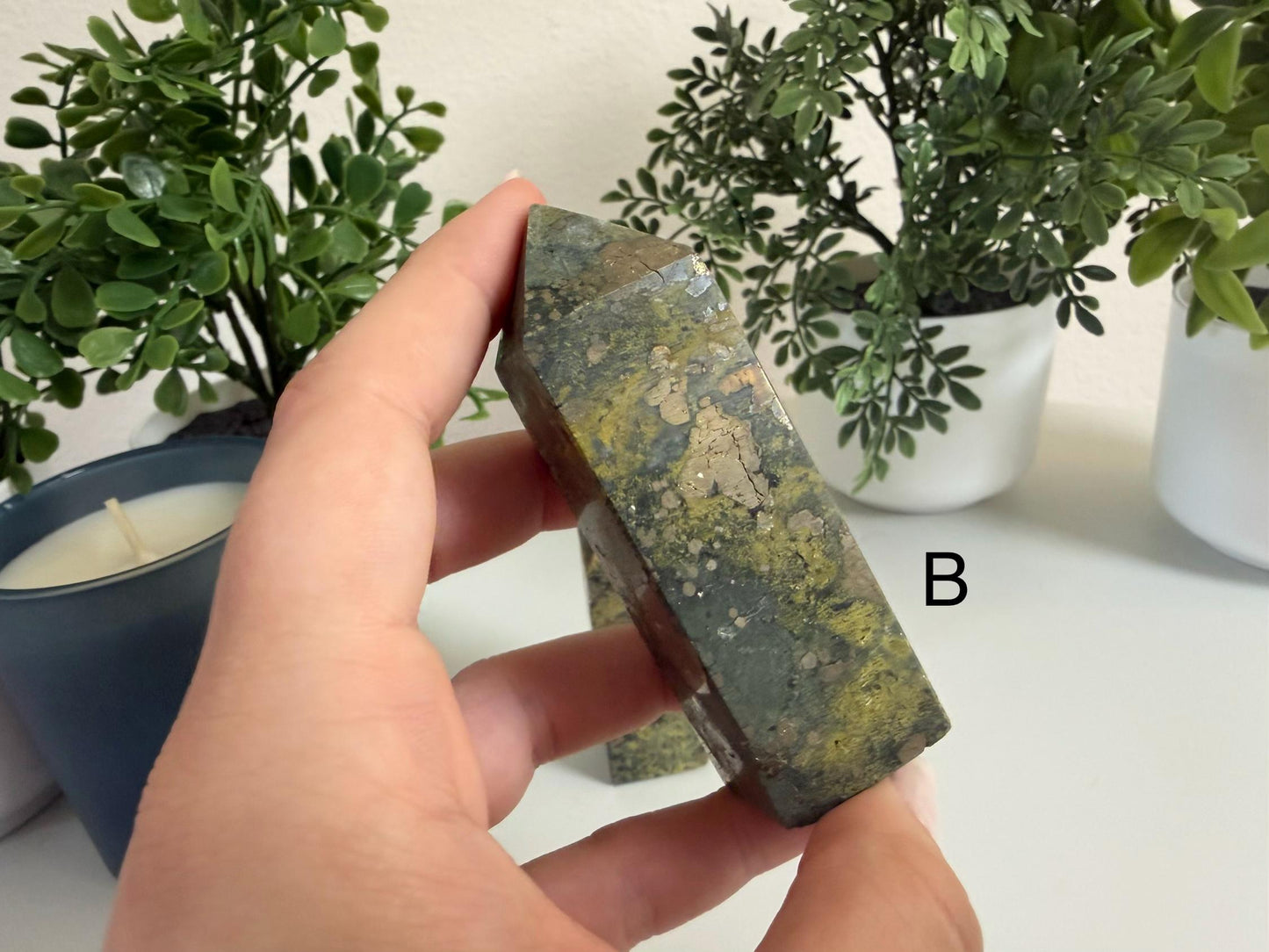 Pyrite & Moss Agate Towers