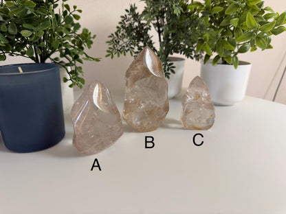 Clear Quartz Flames
