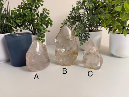 Clear Quartz Flames