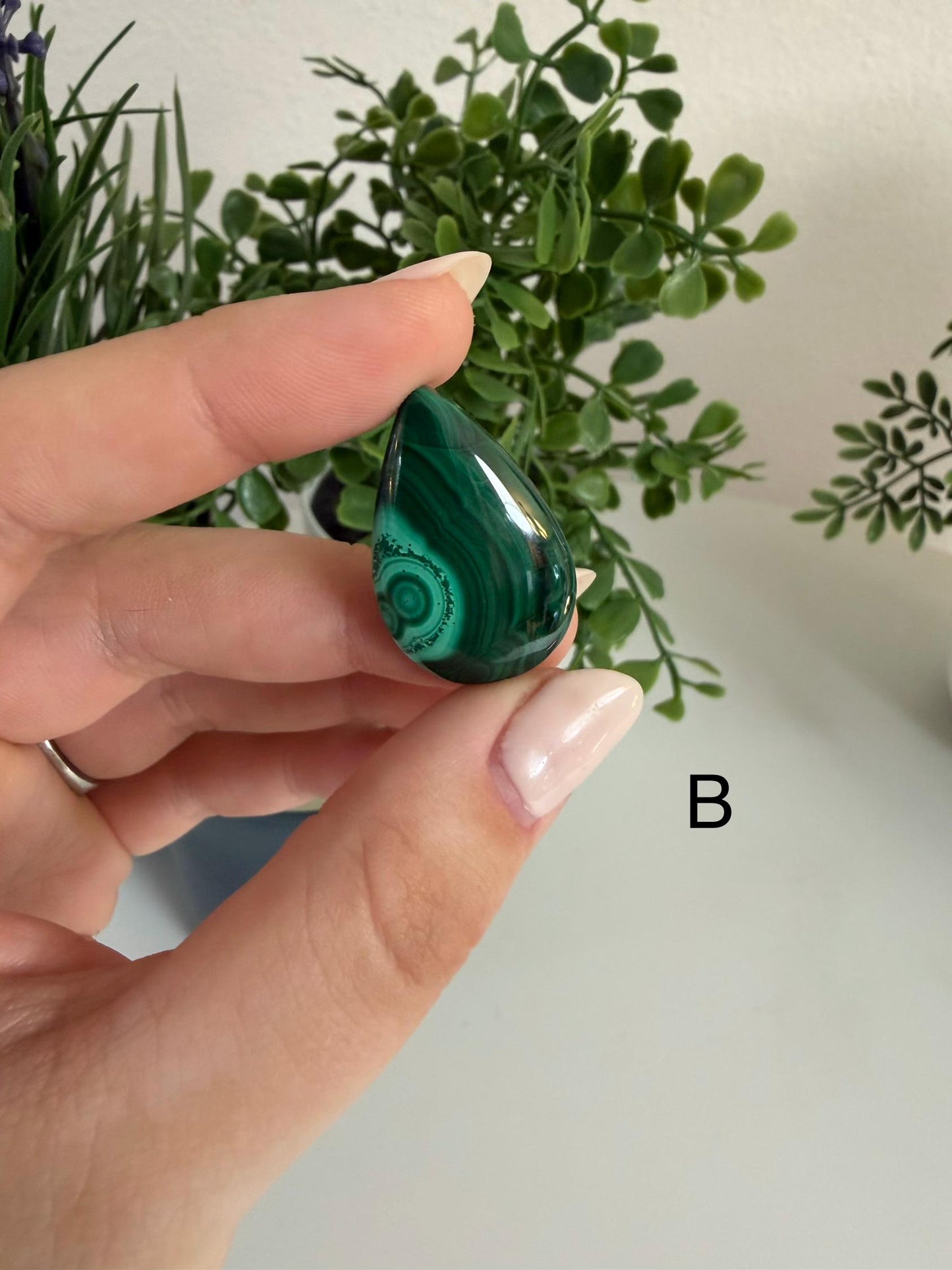 Malachite Tear Drop Cabochons