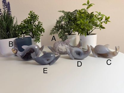 Agate Dolphin Carvings