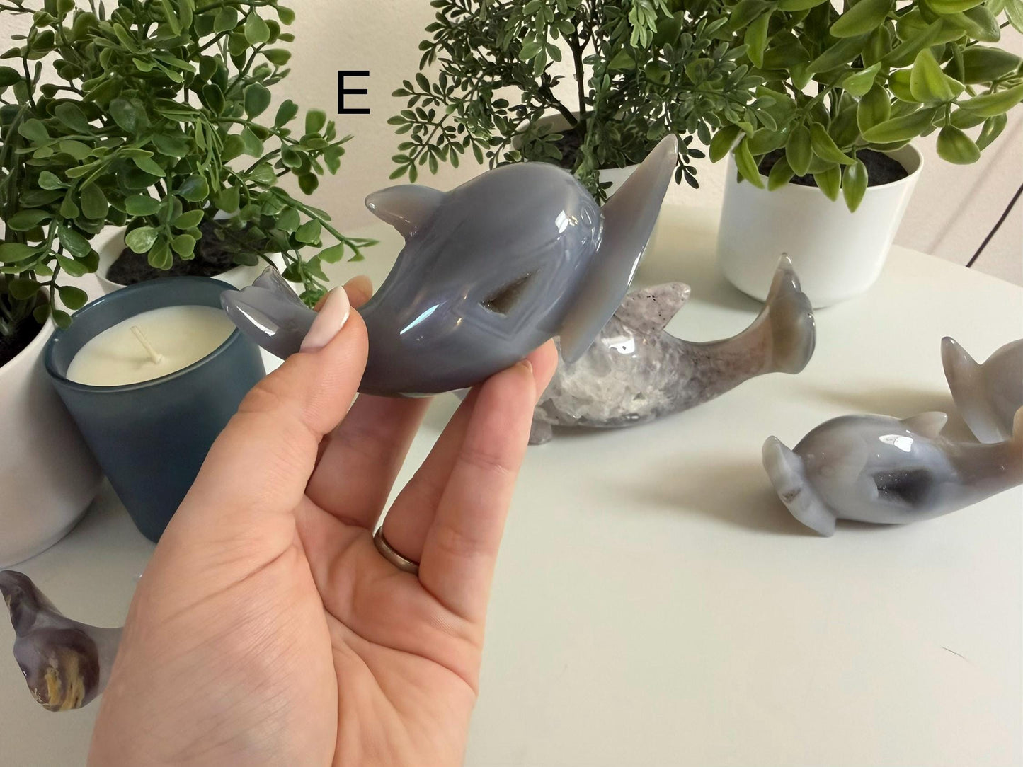 Agate Dolphin Carvings