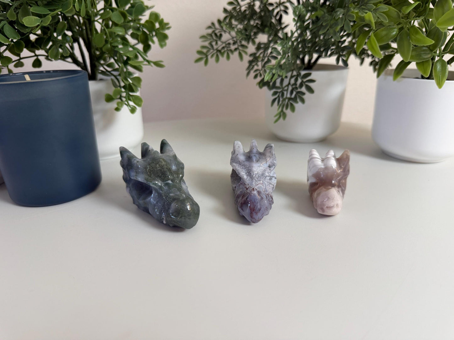 Crystal Dragon Head Carvings