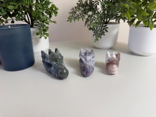 Crystal Dragon Head Carvings