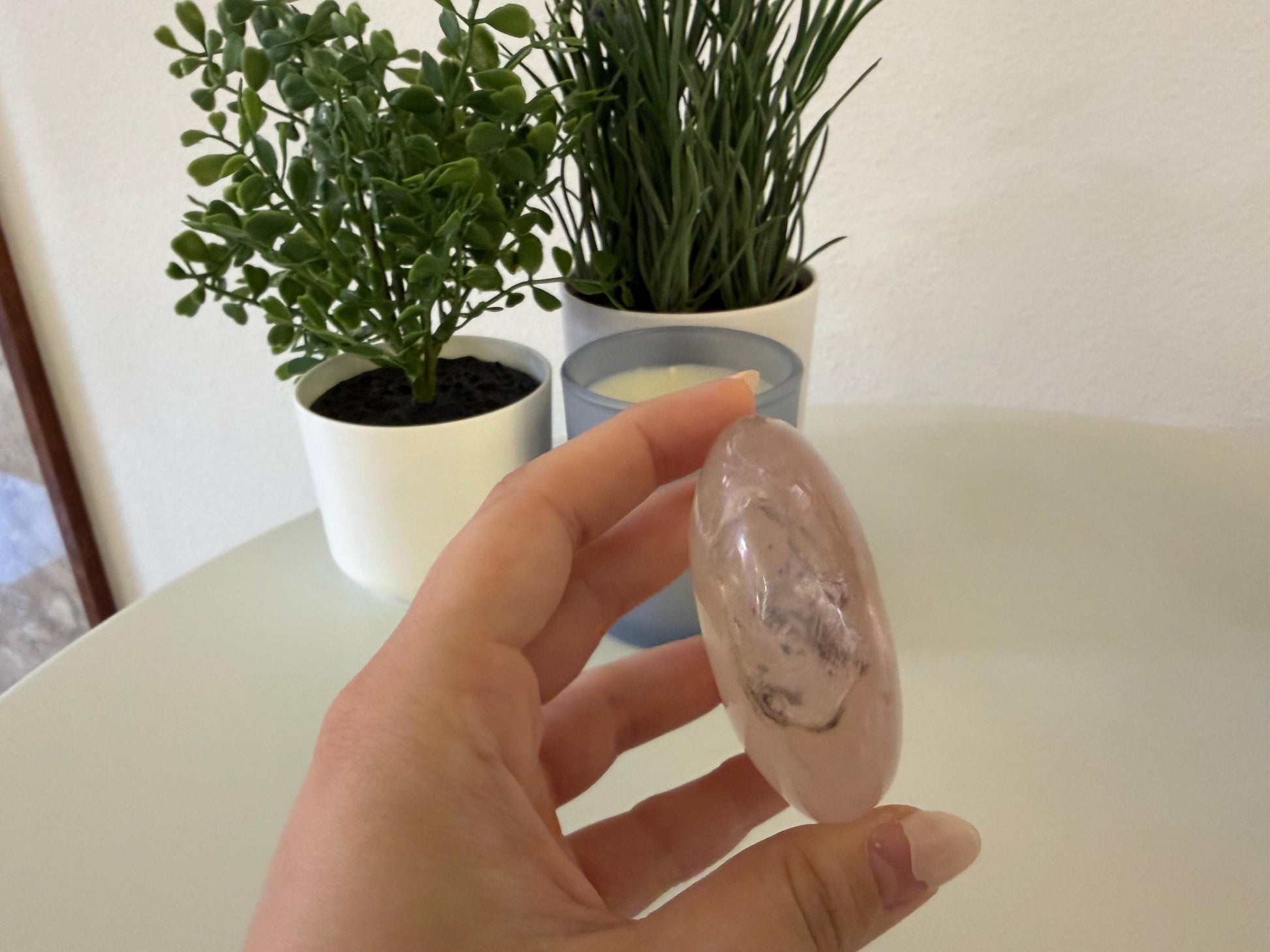 Rose Quartz Palm Stone
