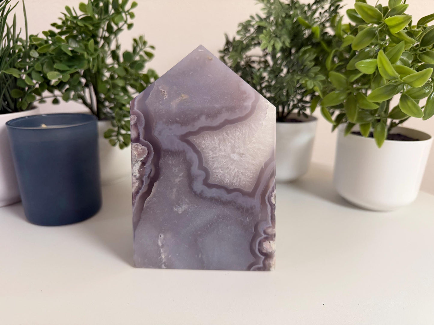 XL Flower Agate Tower | Statement Crystal Decor