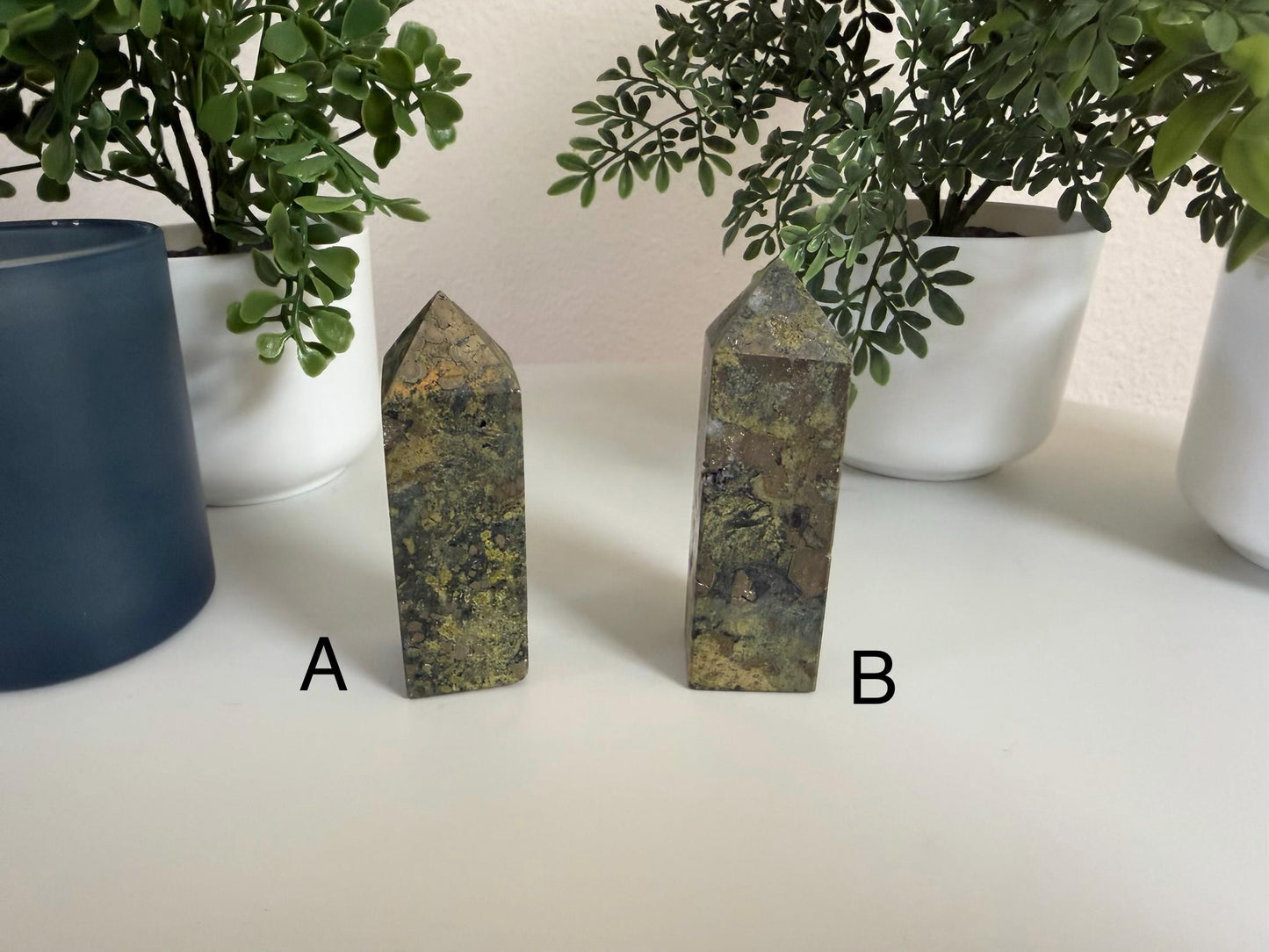 Pyrite & Moss Agate Towers