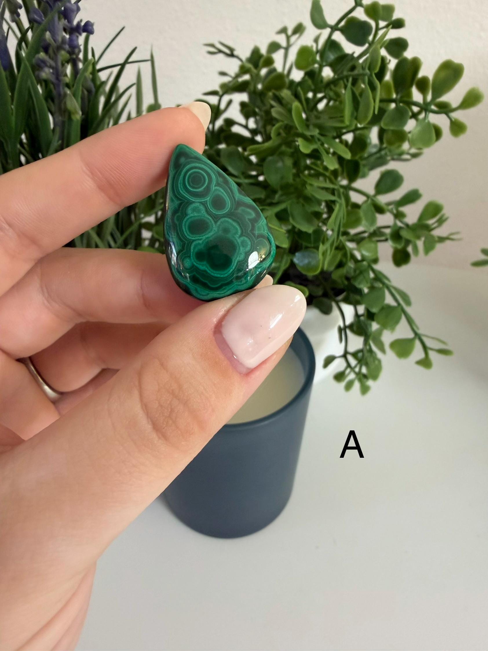 Malachite Tear Drop Cabochons