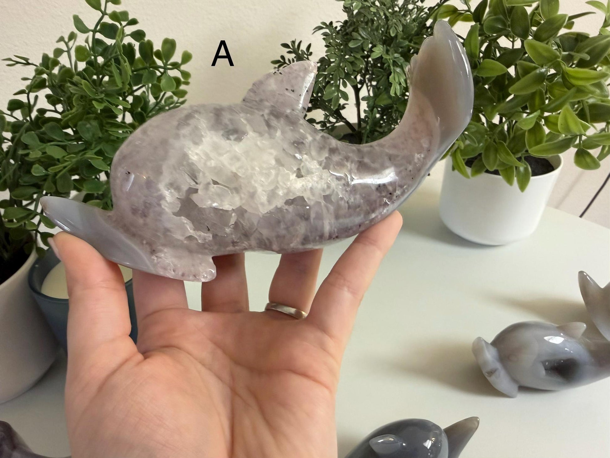 Agate Dolphin Carvings