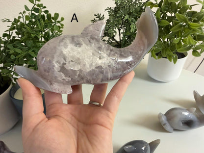 Agate Dolphin Carvings