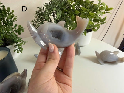 Agate Dolphin Carvings