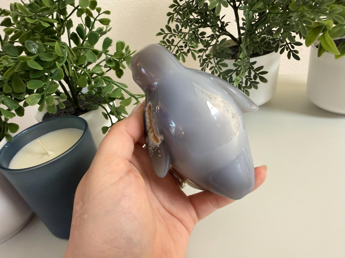 Agate Penguin Carving