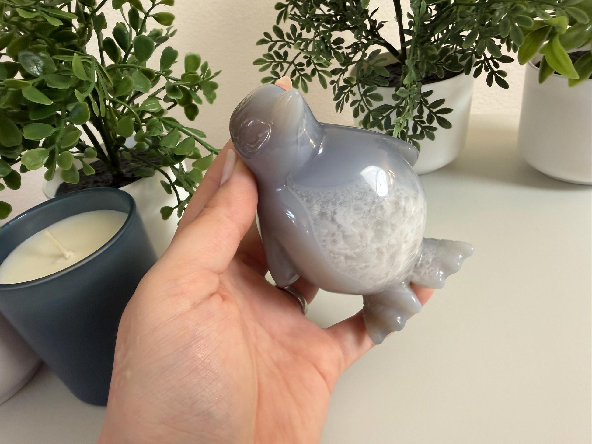 Agate Penguin Carving