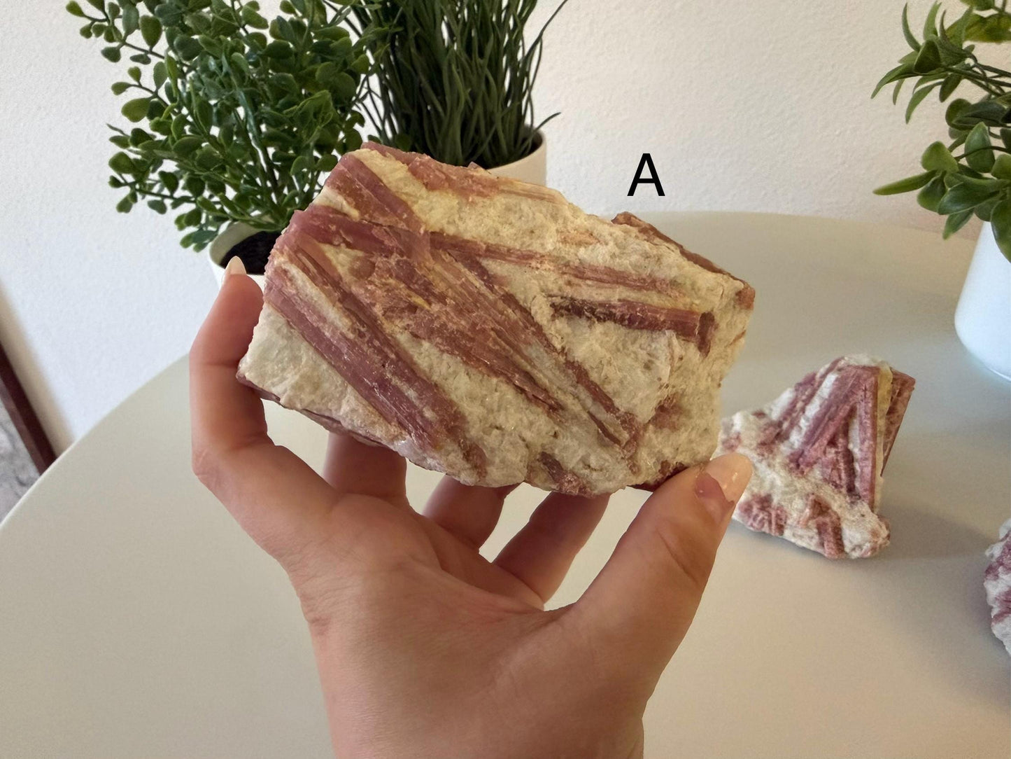 Raw Pink Tourmaline in Matrix