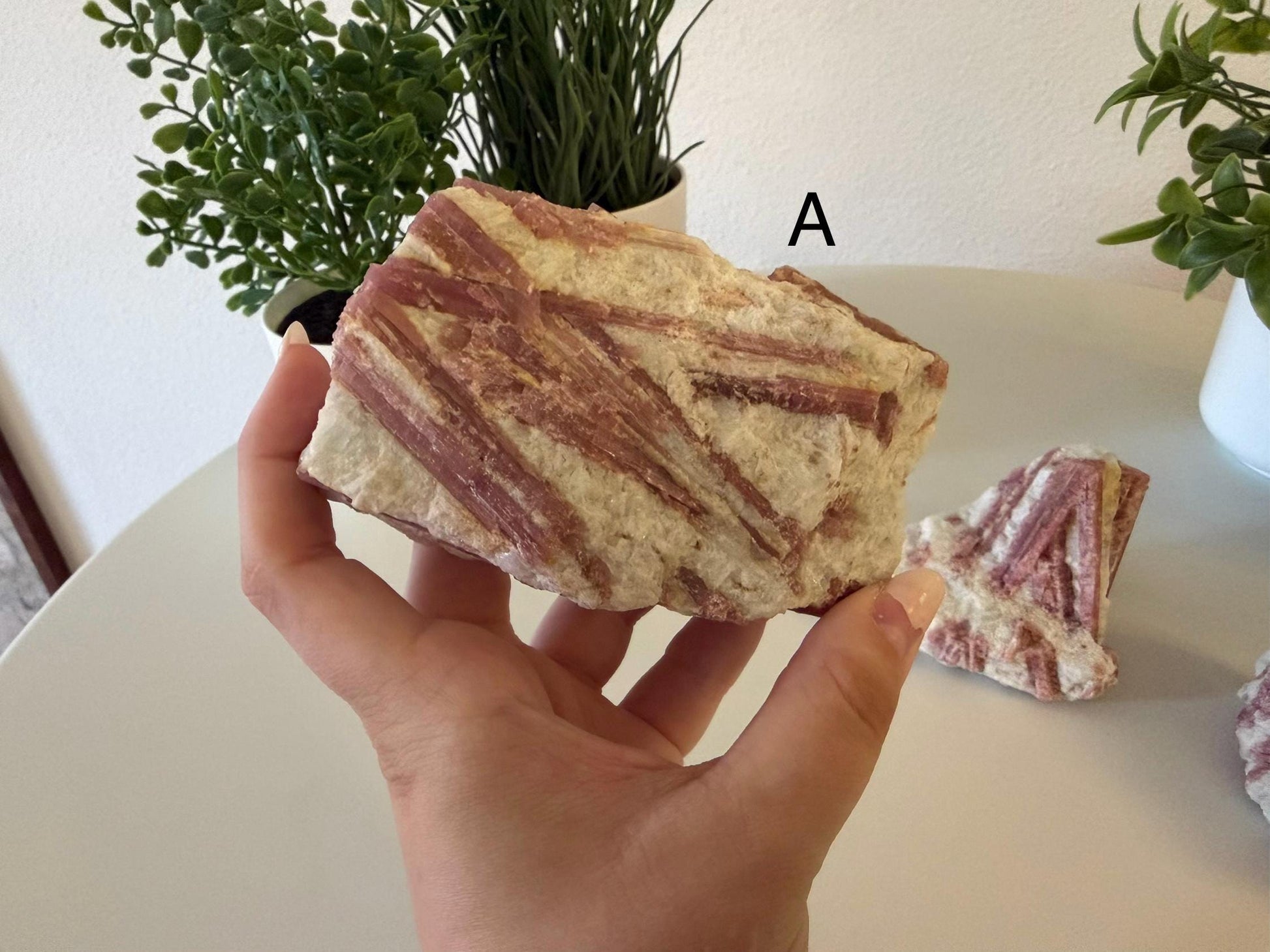 Raw Pink Tourmaline in Matrix