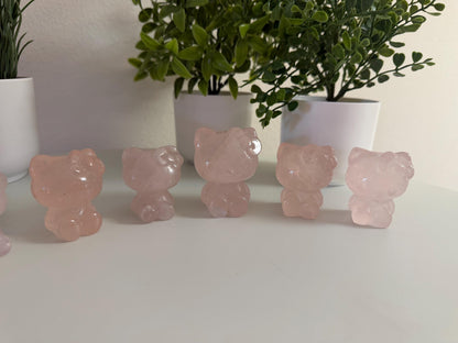 Rose Quartz Hello Kitty Carving