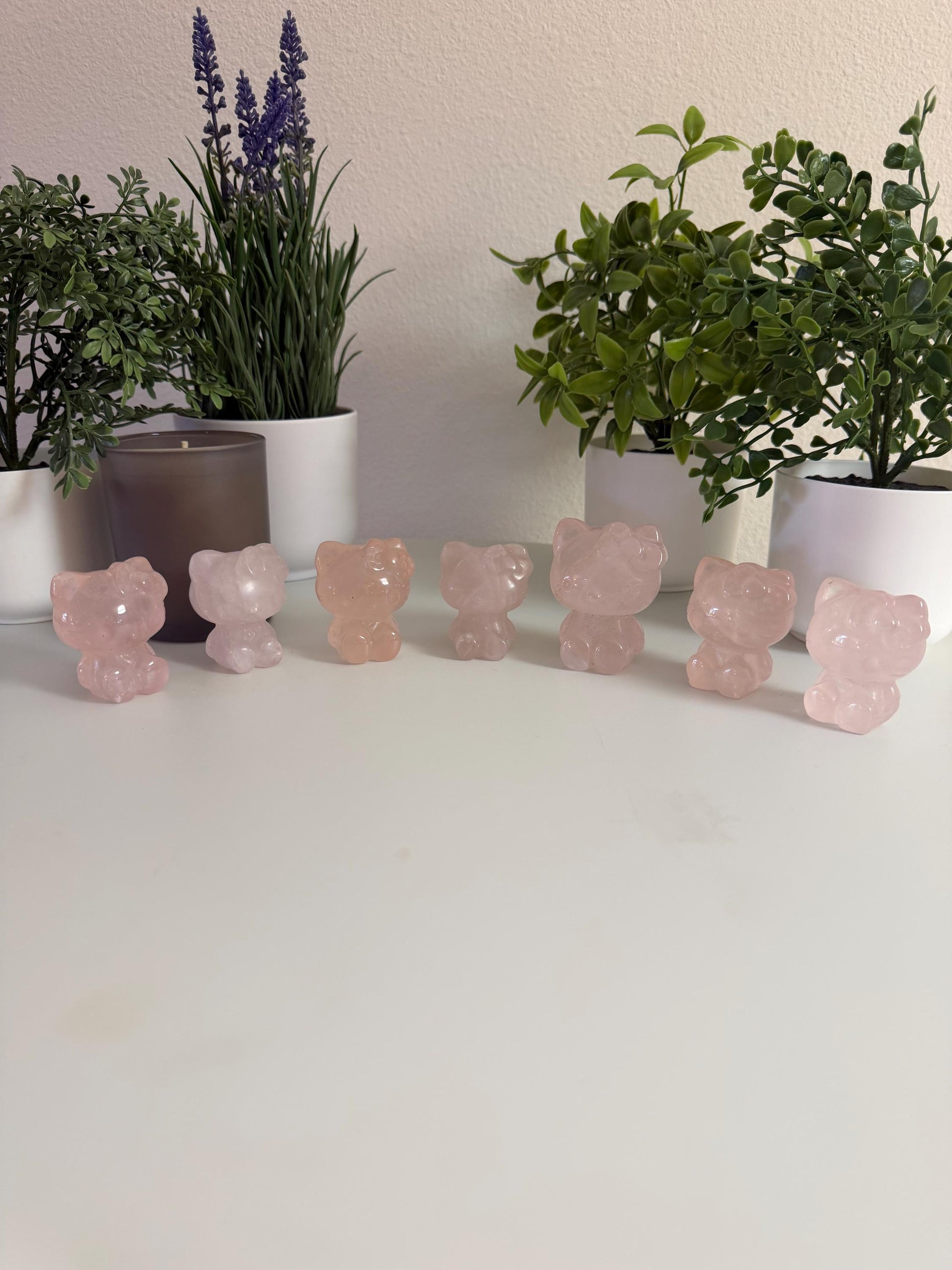 Rose Quartz Hello Kitty Carving