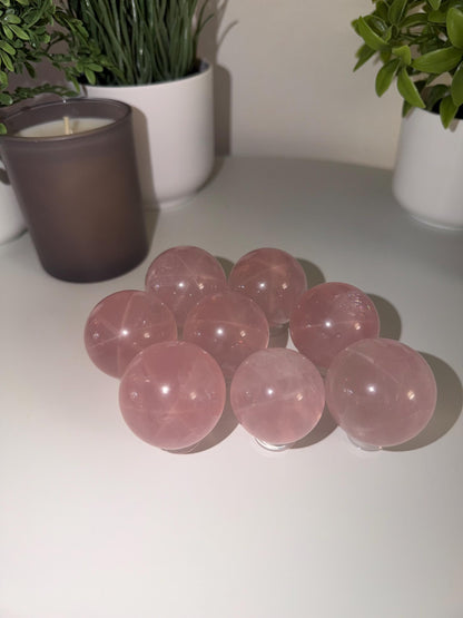 Star Rose Quartz Sphere
