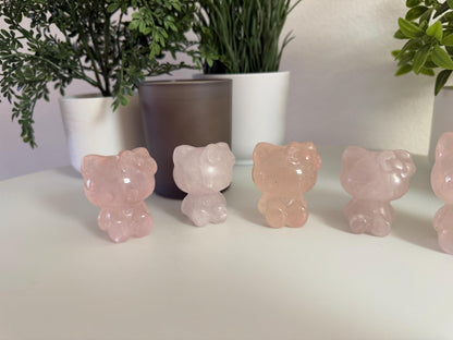 Rose Quartz Hello Kitty Carving
