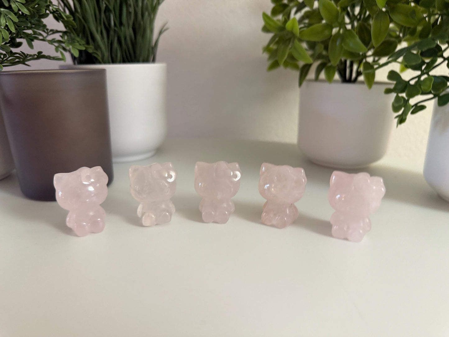 Rose Quartz Hello Kitty Carving