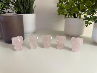 Rose Quartz Hello Kitty Carving