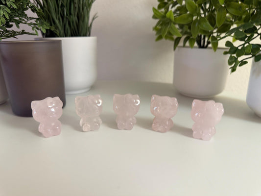 Rose Quartz Hello Kitty Carving