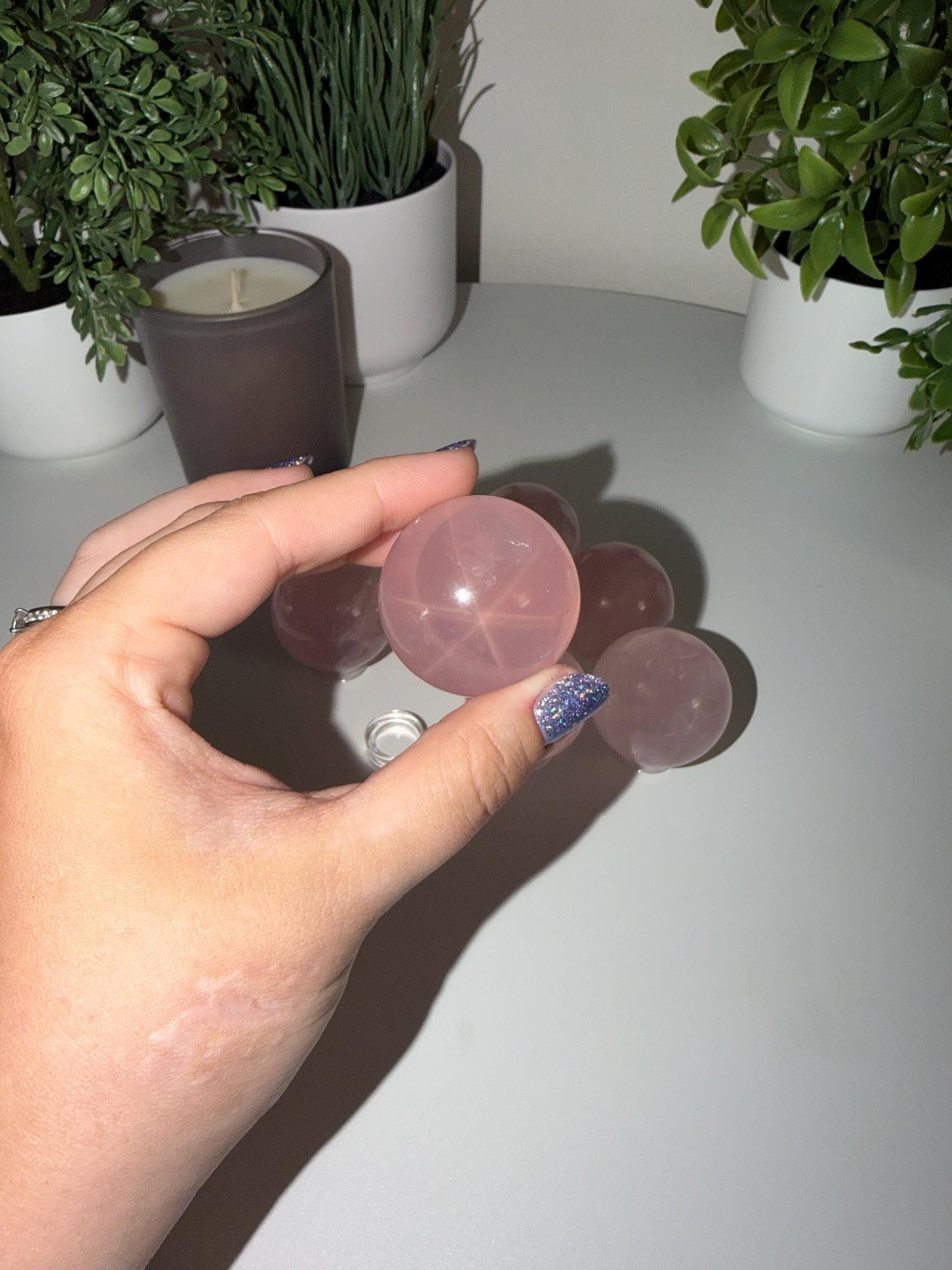 Star Rose Quartz Sphere