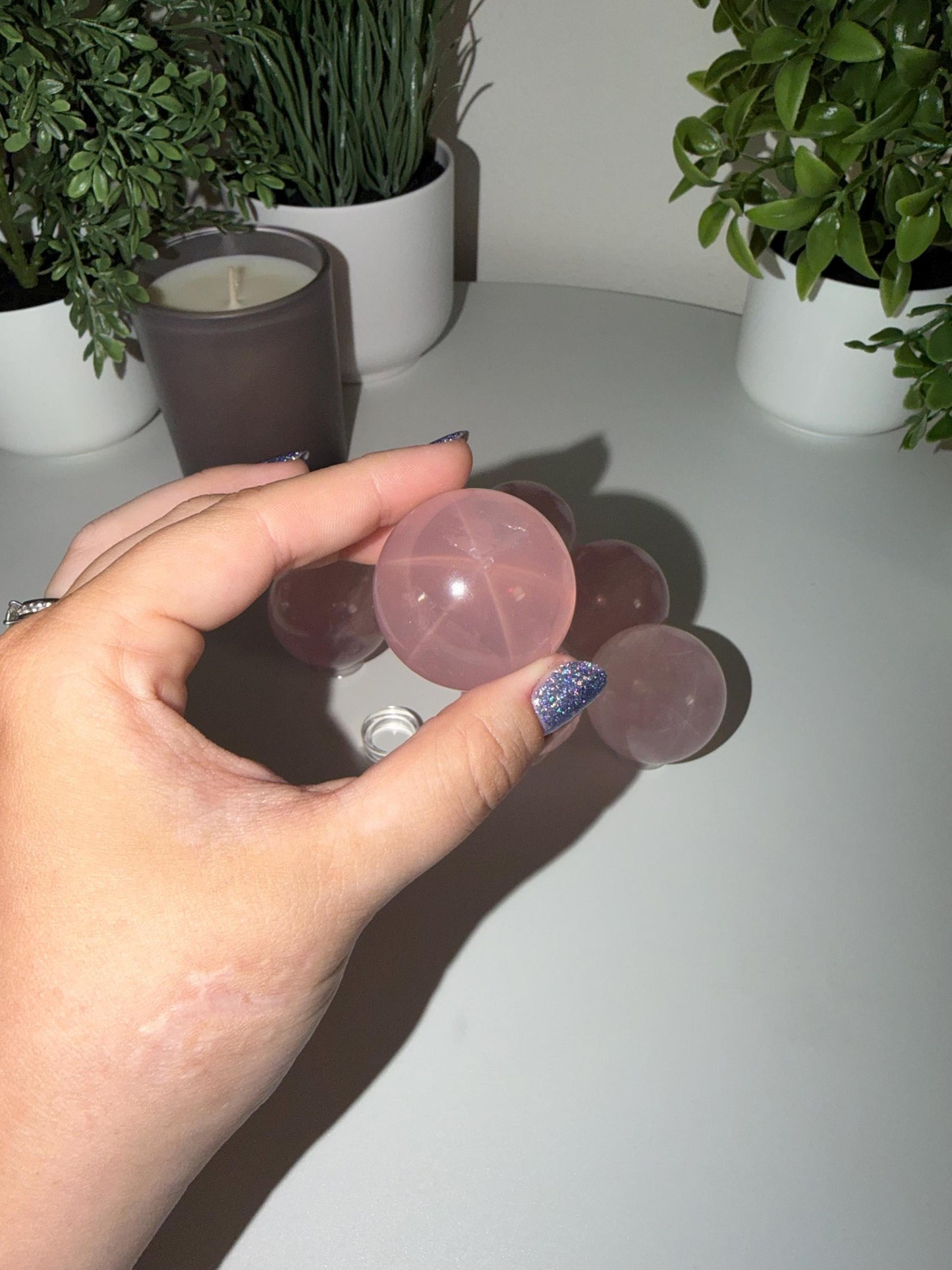 Star Rose Quartz Sphere