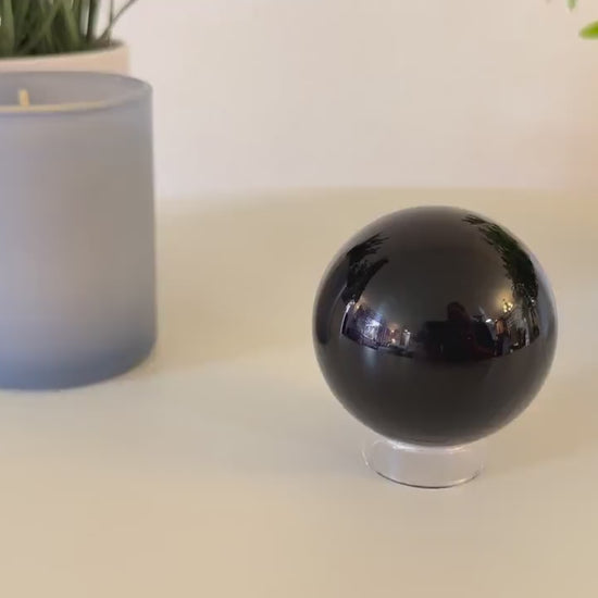 Polished Obsidian Sphere