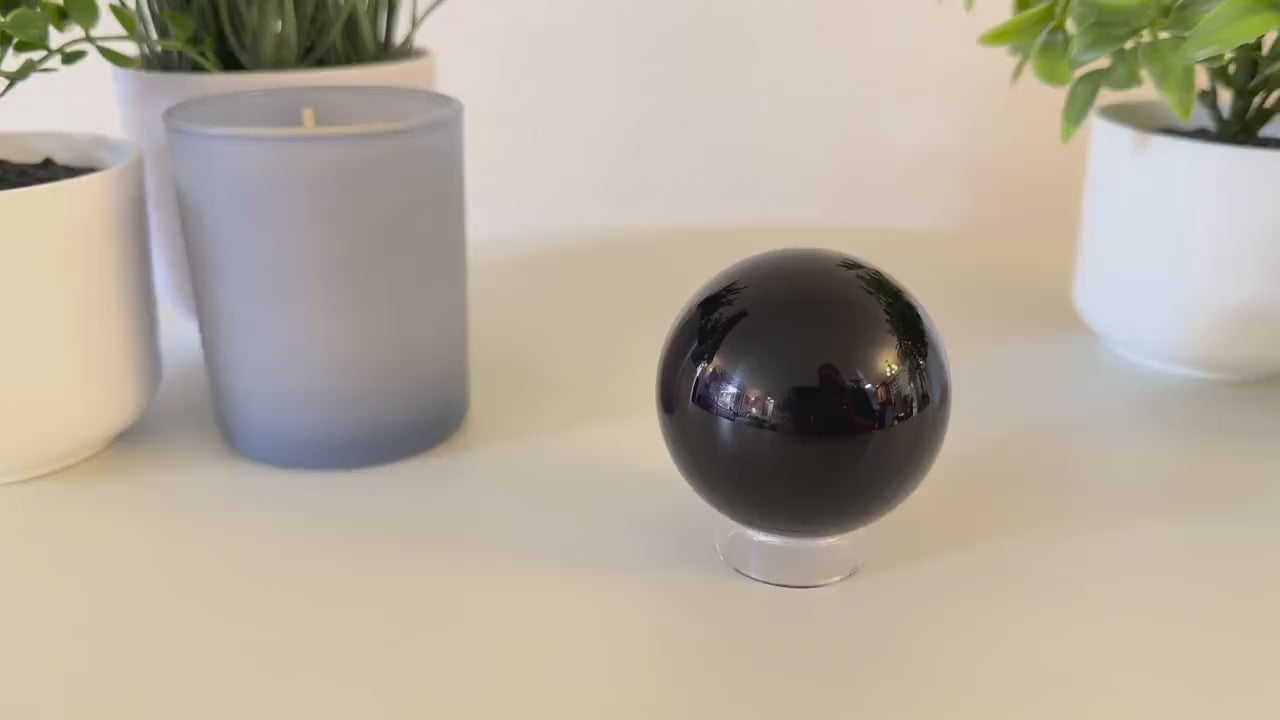 Polished Obsidian Sphere