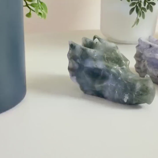 Crystal Dragon Head Carvings