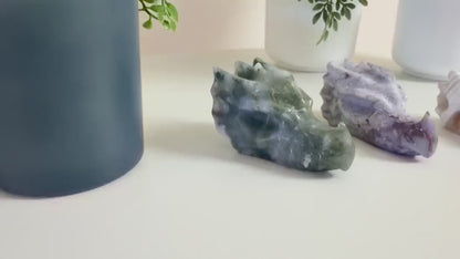 Crystal Dragon Head Carvings