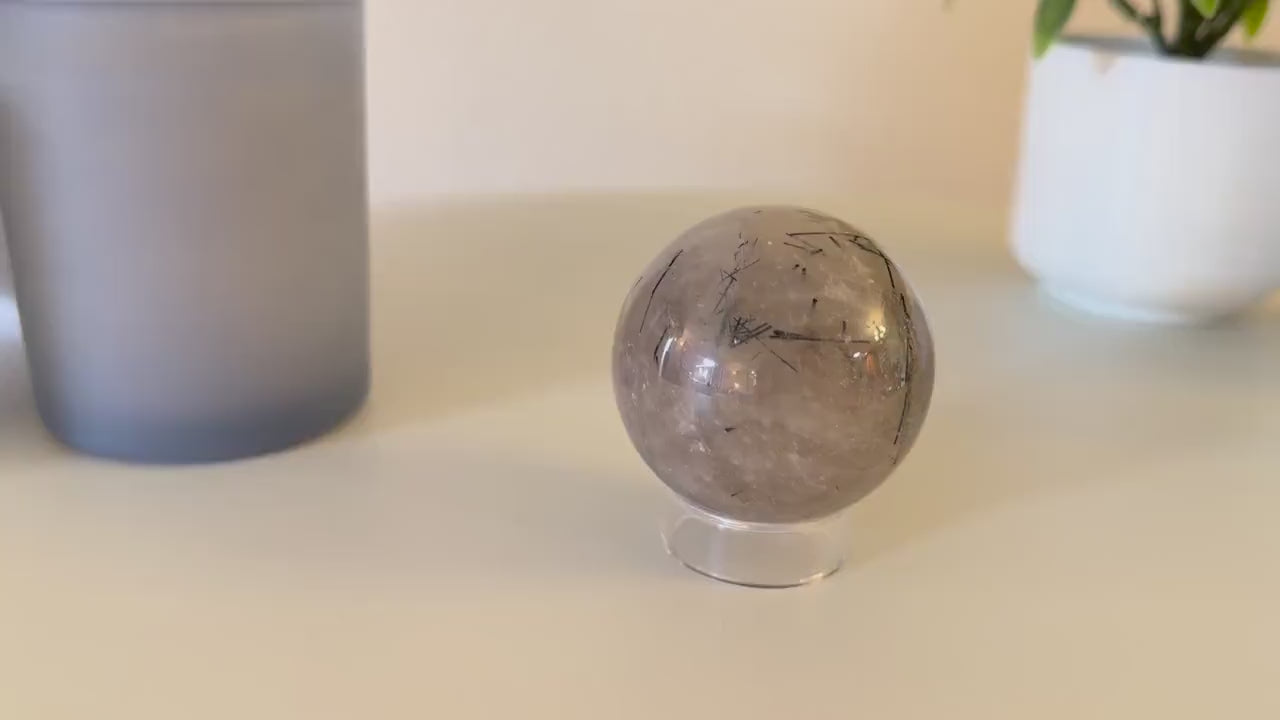 Tourmalinated Quartz Sphere